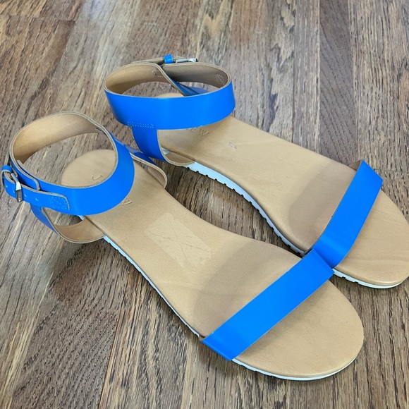 J Crew Abbot Patent Blue Leather Sandals, 8